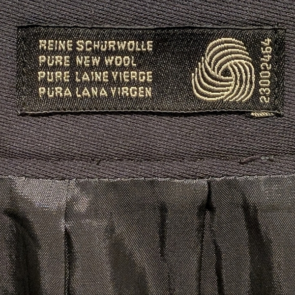 Vintage 90s Escada by Margaretha Ley 36 Navy Blue Wool Tiered Mini Skirt - Picture 5 of 8